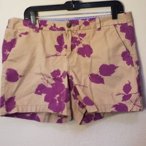 🌟 3 for $15 Deal! 🌟Merona tan purple flower shorts 12